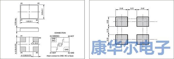 京瓷出產的具備特殊功能的1008mm超小型quartz crystal