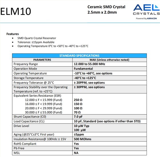 ELM10規(guī)格